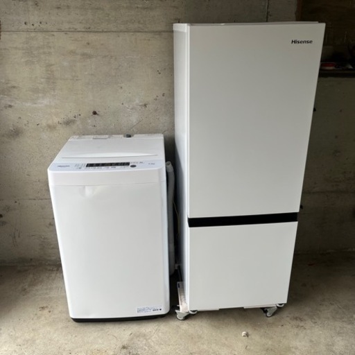 【受け渡し決まりました】ひとり暮らしセット 2023年製 極上美品 Hisense 162L 2ドア冷蔵庫 洗濯機 2021年製 Hisense 5.5kg