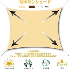 新品未使用✨日除け シェード 防水 UVカットサンシェード ベランダ 庭 屋外用の画像