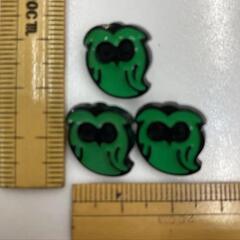 フクロウボタン 緑 3個