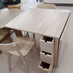 ☆ジモティ割あり☆ IKEA ゲートレッグテーブル イスセット ホワイト