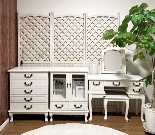 【3/15まで受付】6点セット！ホワイトインテリア 韓国インテリア 猫足インテリア