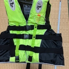 ライフジャケット救命胴衣 フローティングベスト　笛付 黄 目立つ蛍光色 XL、値下げしましたの画像