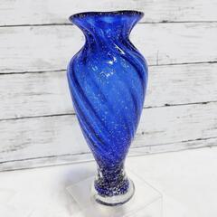花 瓶  ブルー×銀ラメ