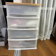 家具 収納家具 タンス、無料0円　ウッドトップチェスト、棚、プラ...