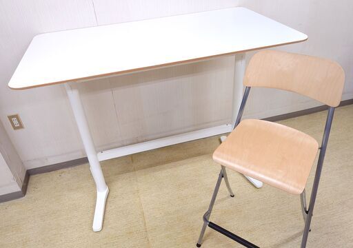 【IKEA イケア】 BILLSTA バーテーブル ホワイト■テーブルサイズ約７０ｘ１３０ｘ１０５ｃｍ■カウンターテーブル■