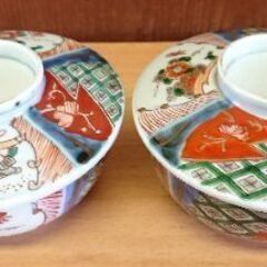 当時物 蓋付き ゴージャスな茶碗 二個セットの画像