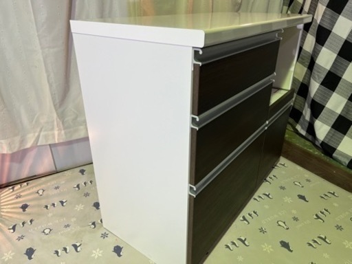 幅99cm ダークブラウンレンジ作業台?