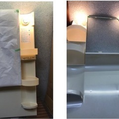『オマケ付/洗面所用ミラースタンド/中古.ワレ有、通電確認済［現...