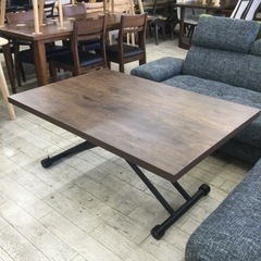 【✨用途に合わせてお好みの高さに♪❗️✨昇降式❗️✨】定価¥22,800  武田コーポレーション  昇降式テーブル  ブラウン  リビング  ダイニング  テーブル