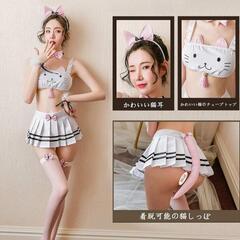♥️新品未使用♥️猫様 コスプレ ネコ耳カチューシャ 付き 猫耳 しっぽ 可愛い コスチューム cosplay costume かわいい ワンピース レディース フリーサイズ 女性用 Tバック付き の画像