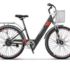 【最新モデル 新車】26インチ 36V 6-28AH電池内蔵 モータ350W アシスト自転車 電動自転車 前後 ディスク ブレーキ  書類 110V充電器と二本鍵付ヘルメットお負け クロスバイクの画像