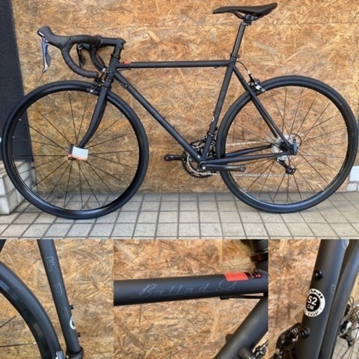 未使用品 美車！FUJI BALLAD Ω フジ バラッドオメガ 52size MATTE BLACK クロモリロードバイク