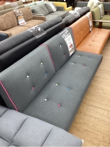 KC-16【新入荷　アウトレット】デュアルリクライニング　ソファベッド　グレー