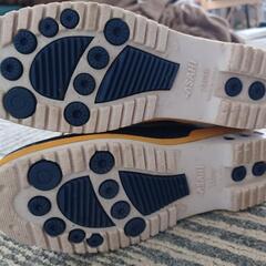 長靴　アサヒ　レインシューズ　青×黄　キッズ　レディースの画像