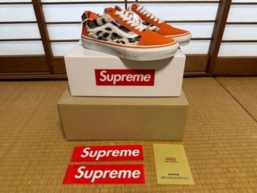 （新品）Supreme×Vans Leopard Old Skool（Orange）26.5cm
