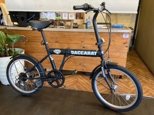 【前後タイヤ・チューブ新品！】6段変速　20インチ折りたたみ自転車　マットブラック