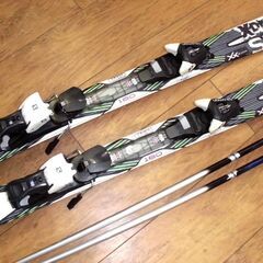 スキー スキーセット サロモン SALOMON sti 75 X-DRIVE 160cm ポール付き 中古 札幌市 厚別区の画像
