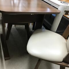 ニトリ　NITORI　 ダイニングセット ウォルブ ダイニングテーブルセット ダイニングテーブル3点セット ダイニング イス2脚 アンティーク調 木製 無垢材 北欧 おしゃれ クリーニング済 堺市 石津【ジャングルジャングルサカイ石津店】の画像