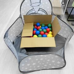 【おみせっち】ポップアップ式ボールプール＆トンネル ボール付の画像