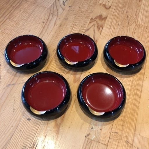 【引き取り限定】中古品　箸置き　5個セット　琉球角萬　漆器