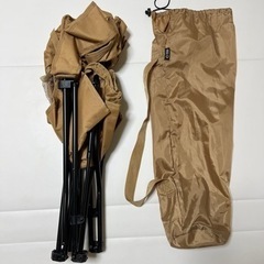 キャンプ椅子　茶色　収束式ローチェア　アウトドアチェア