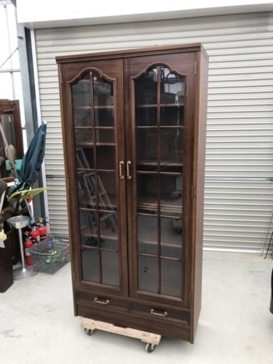 ガラス書棚  ヴィンテージ家具 90cm×42cm×高さ195cm