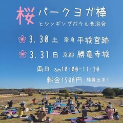 平城宮跡で外ヨガ／初心者歓迎／桜パークヨガ棒　