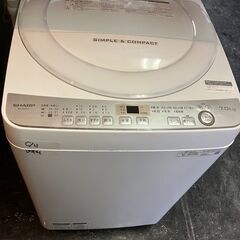 ☆中古￥12,800！SHARP　7.0kg洗濯機　家電　2019年製　ES-GE7C型　【BC080】