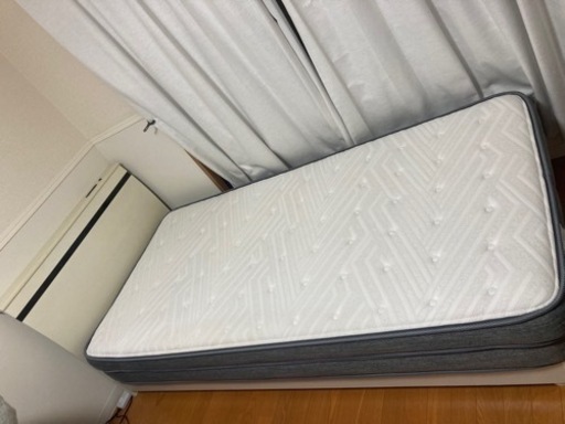 【3/20まで　元9万】シングルベッド フレーム マットレスセット ホワイト コンセント付