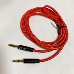 【新品】オーディオケーブル 3.5MM 1m 赤 耐久性 高品質の画像
