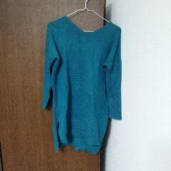 [値下げしました。］服/ファッション ワンピース　ターコイズ　サ...