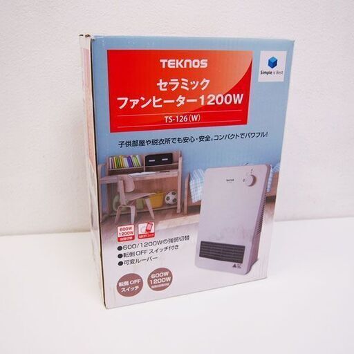 新品未開封 TEKNOS セラミックファンヒーター TS-126 (LA15)