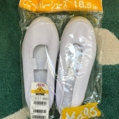【新品未使用】イオン 上履き 18.5cm 白の画像