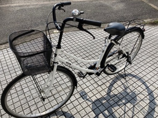 【27インチ自転車】美品❗️変速なし　前後タイヤ、前カゴ新品❗️LEDライト仕様　若林自転車　浜大津店　SALE中❗️