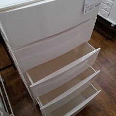 ★ジモティ割あり★  チェスト ホワイト H106×D42×W54 クリーニング済み MT804の画像