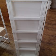 ★ジモティ割あり★  チェスト ホワイト H106×D42×W54 クリーニング済み MT804の画像