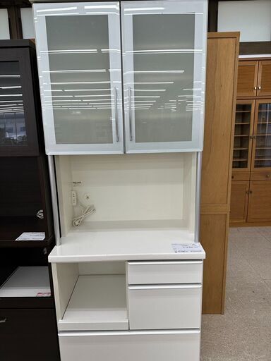 ★ジモティ割あり★ 松田家具 レンジボード 白 H197.5×D48.5×W78.5 クリーニング済み TJ4746