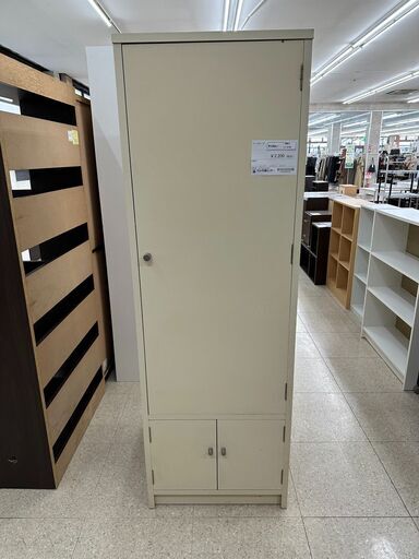 ★ジモティ割あり★  ワードローブ クリーム H179.5×D58×W59.5 クリーニング済み TJ4748