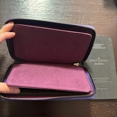財布　長財布　札入れ　フルオープン　ラウンドファスナー　新品　未使用　紫　バイオレット　【展示処分品】の画像