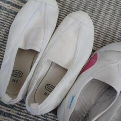 上履き　うわばき　白　教育シューズ　スリッポンタイプの画像