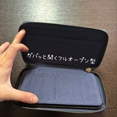 本革財布　展示品処分　札入れ　フルオープン　ラウンドファスナー　新品　未使用　藍　インディゴ　【展示処分品】の画像