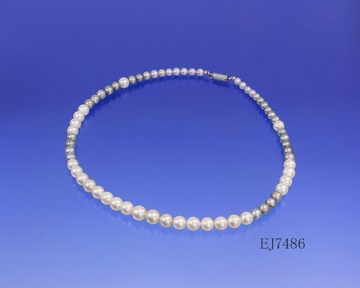 照り◎アコヤ真珠　ネックレス　シルバー金具　6.7-6.9mm 43cm 6.5mmアコヤ真珠80cmセミロングネックレス | Moon Label - 大月