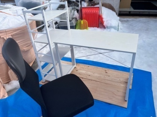 ニトリ デスク3点セット ザッキー95 ザッキー53 ワークチェア   平机 シェルフ イス