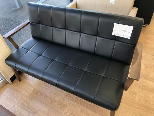 ★ジモティ割あり★ ニトリ 2Pソファ ブラック H78×W138×D57 クリーニング済み KJ4649