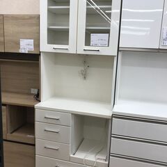 ★ジモティ割あり★  食器棚 ホワイト H211×W75×D42 クリーニング済み KJ4651