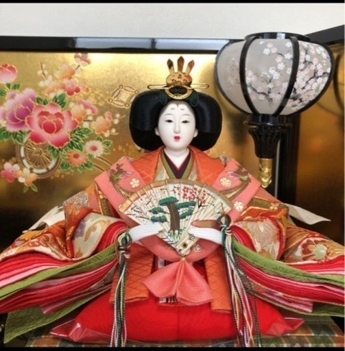 【美品】雛人形平飾り(リトルオルゴール＆被布飾り付き♪)早期受取で割引き有り ⸜(* ॑꒳ ॑* )⸝