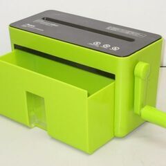 stp-2478　Asmix　ハンドマイクロカットシュレッダー　HM-01G　グリーン　はがき　A4官製はがき　マイクロカット　手動　卓上　家庭　オフィス　白　事務用品　アスカの画像