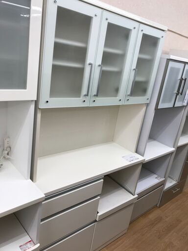 ★ジモティ割あり★  食器棚 ホワイト H201×W105×D42 クリーニング済み KJ4657