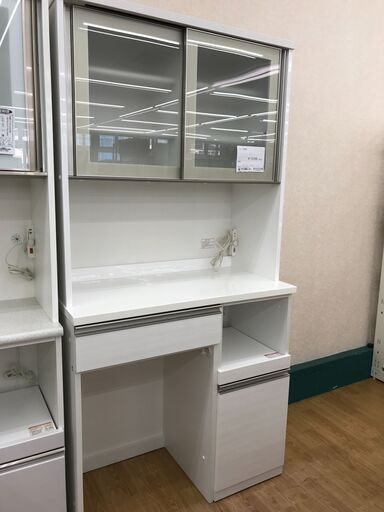 ★ジモティ割あり★ ニトリ 食器棚 ホワイト H202×W100×D51 クリーニング済み KJ4659