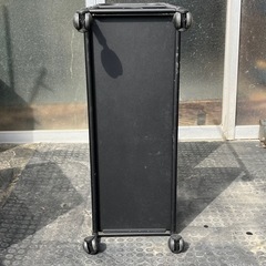 d314601 多目的ラック キッチンラックワゴン 2段 キャスター付き カラーボックスサイズ ブラック 黒 引取り歓迎 宮城県 現状品 中古品 の画像